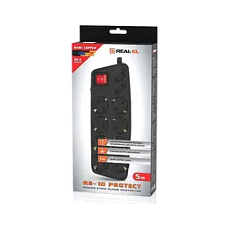 Мережевий фільтр живлення REAL-EL RS-10 Protect, 5m, black (EL122300040) - мініатюра 8
