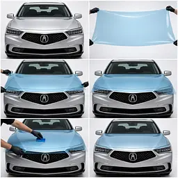 Антигравійна захисна бронеплівка за лекалами для Acura RLX I facelift 2018-2020 - задній бампер - мініатюра 2