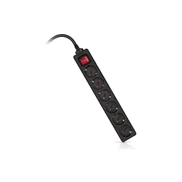 Мережевий фільтр живлення REAL-EL RS-6 Protect M 3m, black (EL122300034) - мініатюра 2