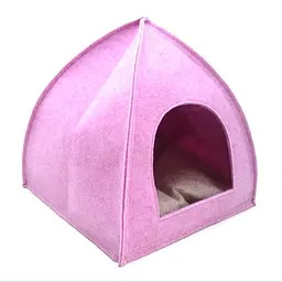 Будинок для котів та малих порід собак Zoo-hunt із фетру Джейн №2 40х40х42 см рожевий (ZH4951-1)