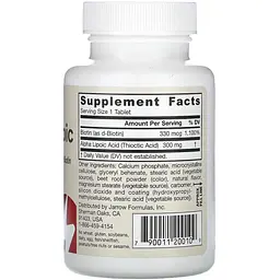 Альфа-Ліпоєва кислота Jarrow Formulas Alpha Lipoic Sustain з біотином 300 мг 60 таблеток - мініатюра 2