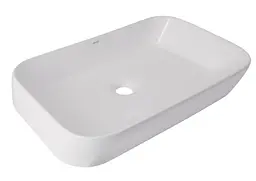 Раковина накладна Qtap Scorpio 550х390х120 мм, White, прямокутна, без донного клапана QT14112243WN