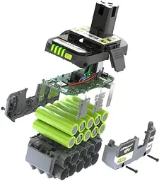 Акумулятор ONE+ RB1850X 18В 5А·год 0.7кг Ryobi hoz0014305 - мініатюра 8