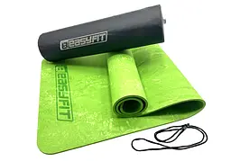 Коврик для йоги та фітнесу EasyFit PER Premium Mat 8 мм + Чохол салатовий (EF-1930s-1-GN)
