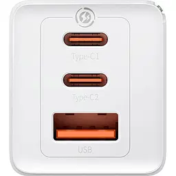 Мережевий зарядний пристрій Baseus GaN5 Pro Fast Charger 2C+U 65W + Cable USB-C White [CCGP120202] [98871] - мініатюра 5