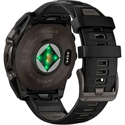 Смарт-годинник Garmin Fenix 8 Solar Sapphire 47mm Carbon Gray DLC Titanium with Black/Pebble Gray Silicone Band (010-02906-11) [115067] - мініатюра 6