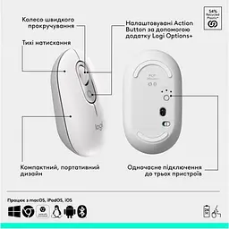 Комплект (клавіатура + миша) Logitech POP Icon Combo Bluetooth UA Off-White (920-013141) [121101] - мініатюра 9
