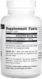 Натуральна добавка Source Naturals Apple Cider Vinegar 500 mg, 180 таблеток - мініатюра 2