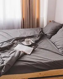 Постільна білизна двоспальна Dushka Home Варена бавовна 20469 180х215 см темно-сіра - мініатюра 9
