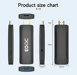 Смарт-ТВ-приставка Android SmartTV Box FDQ DQ-3 2/16 Гб 4K TV Stick - мініатюра 3