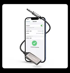Bluetooth-адаптер UGREEN CM309 Bluetooth 5.0 автомобільний приймач AUX з мікрофоном Space Gray (70601) - мініатюра 6