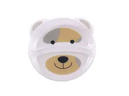Тарілочка дитяча секційна Собачка 6+ Baby team Білий