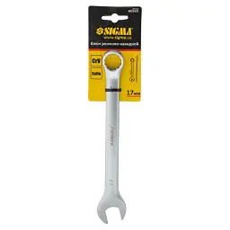 Ключ Sigma ріжково-накидний 17мм CrV satine з підвісом (6021621) - мініатюра 3