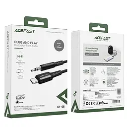 Кабель Acefast C1-08 Type-C to 3.5 мм 1.2 м чорний - мініатюра 4