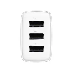 Сітчасте зарядне пристрій Baseus Compact Charger 3-USB 17W EU білий CCXJ020102 - мініатюра 5
