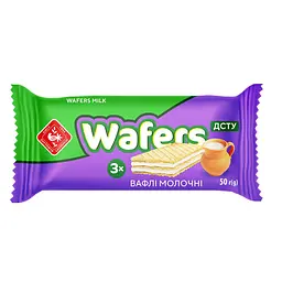 Вафлі Житомирські ласощі з начинкою Wafers молочні 24 шт * 50 г - мініатюра 2