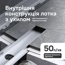 Трап для душу лінійний AM.PM Masterflow Cut Gradient 600 мм, універсальний затвор, хром (W01SC-P11-060-01SB) - мініатюра 6