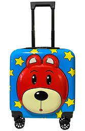 Дитяча валіза D01 blue bear розмір міні XS - мініатюра 7