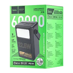 Power Bank Hoco J110 Powerful 22.5W fully compatible power bank 60000mAh Black - мініатюра 2