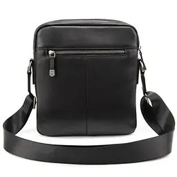Чоловіча чорна шкіряна сумка через плече Tiding Bag SM8-9686-4A - мініатюра 6