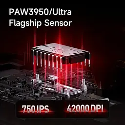 Бездротова ігрова миша MCHOSE K7 Ultra / Три режими підключення / PAW3950 / 42 000 DPI / Black - мініатюра 6