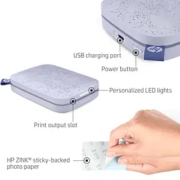 Портативний фотопринтер HP Sprocket 2x3 Purple (HPISPPR) [141286] - мініатюра 6