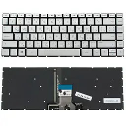 Клавіатура для ноутбука HP (14-CM 14-CK) rus сріблястий без фрейма підсвічування клавіш