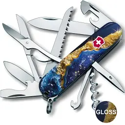 Складаний ніж Victorinox HUNTSMAN DESIGN Золотисто-блакитний кристал - мініатюра 2