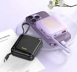 Портативний акумулятор з кабелем Hoco Q23 Blade 22.5W+PD20W (10000mAh) чорний - мініатюра 3