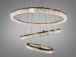 Підвісна LED люстра Diasha 1712/800+600+400G з трьома кільцями, золото, 125 W, освітлення 10-25 м2 - мініатюра 3