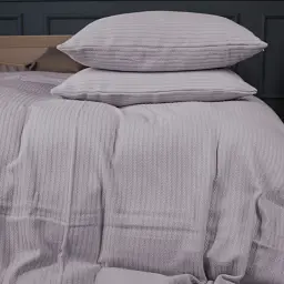 Покривало з наволочками MirSon 240 x 240 см №10-04 Arrowline Gray (2200011048208) - мініатюра 4