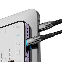 PD Кабель Baseus Glimmer Series Fast Charging Data Cable Type-C to iP 20W 1m чорний CADH000001 - мініатюра 6