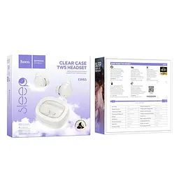 Навушники бездротові Hoco EW65 Shadow true wireless sleep BT headset Milky white білі - мініатюра 4