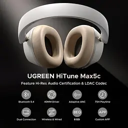 Навушники UGREEN HP203 HiTune Max5С Hybrid ANC White - мініатюра 6
