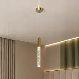 Золотий мінімалістичний LED підвіс зі скляним стрижнем Artlight 2350/1GD - мініатюра 2