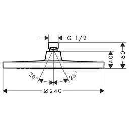 Верхній душ Hansgrohe Crometta S 240 1jet 26723000, Хром - мініатюра 2