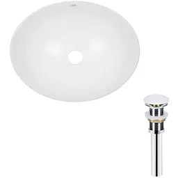 Комплект Qtap Dove: Раковина накладна овальна 415x340x140 мм White + Донний клапан PU02 (QT06113078WN47308)