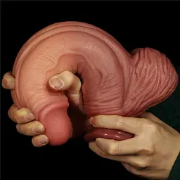 Фалоімітатор - Dual-Layered Silicone Cock 10" Brown - мініатюра 8