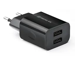 Мережевий зарядний пристрій REAL-EL CH-210 (2USB, 2.1A) Чорний - мініатюра 4