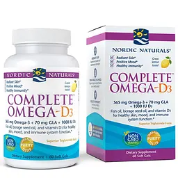 Жирні кислоти Nordic Naturals Complete Omega-D3, 60 капсул лимон
