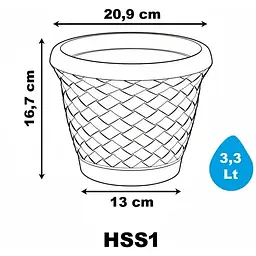 Вазон для квітів Serinova Wire Mesh 3.3 л біло-сірий (20-HS0101204-200100) - мініатюра 3