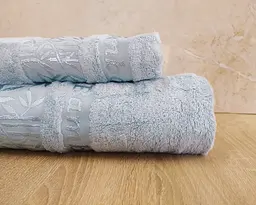 Набір турецьких бамбукових махрових рушників Cestepe 50х90+70х140 Bamboo Zumrut Light Blue - мініатюра 2