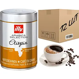 Кава в зернах Illy Ethiopia Ефіопія 250 г з/б(ящик 12 шт)