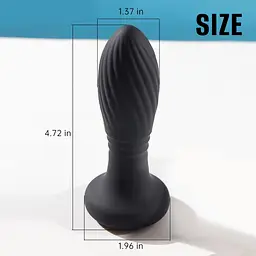 Анальна пробка - Thrusting Anal Plug Black - мініатюра 4