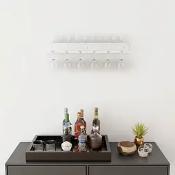Міні барна полиця під келихи для вина Nice & Cozy на 6 шт біла - мініатюра 2