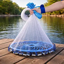 Рибальська сітка для ловлі риби FISH NET 0240 2.5 м кільце 45 см зручна та компактна модель - мініатюра 5