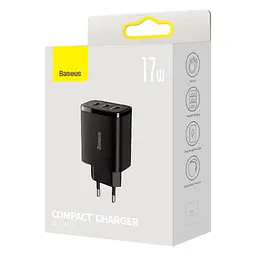 Зарядний пристрій Baseus Compact, 3xUSB-A, чорний (CCXJ020101) - мініатюра 5