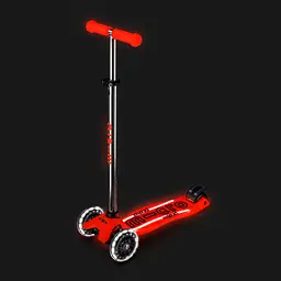 Самокат дитячий Micro Maxi Deluxe Glow LED Plus 3-колісний червона аура (MMD379) - мініатюра 8