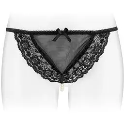 Трусики-стрінги з перлиною ниткою Fashion Secret KATIA Black S/M/L
