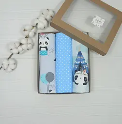 Пелюшки дитячі a.l.babybox Горох 50х80 см 3 шт. Біло-блакитний (NA 18170021)